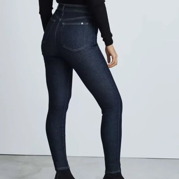 Everlane The Way-High Skinny Jeans Size 25 Regular Dark Wash Denim Stretch - Picture 1 of 16